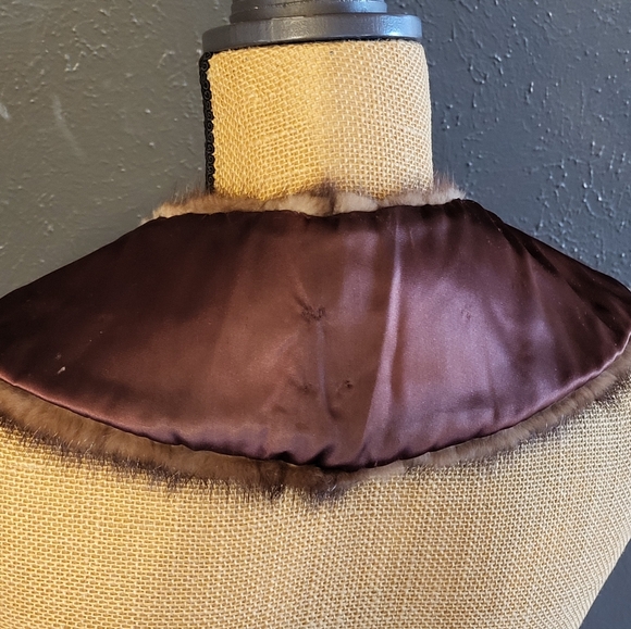 Vintage 50s Brown Mink Fur Collar 32" Length - Picture 5 of 10
